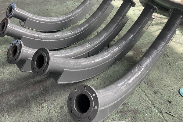 輸送水泥粉塵的雙金屬耐磨彎頭